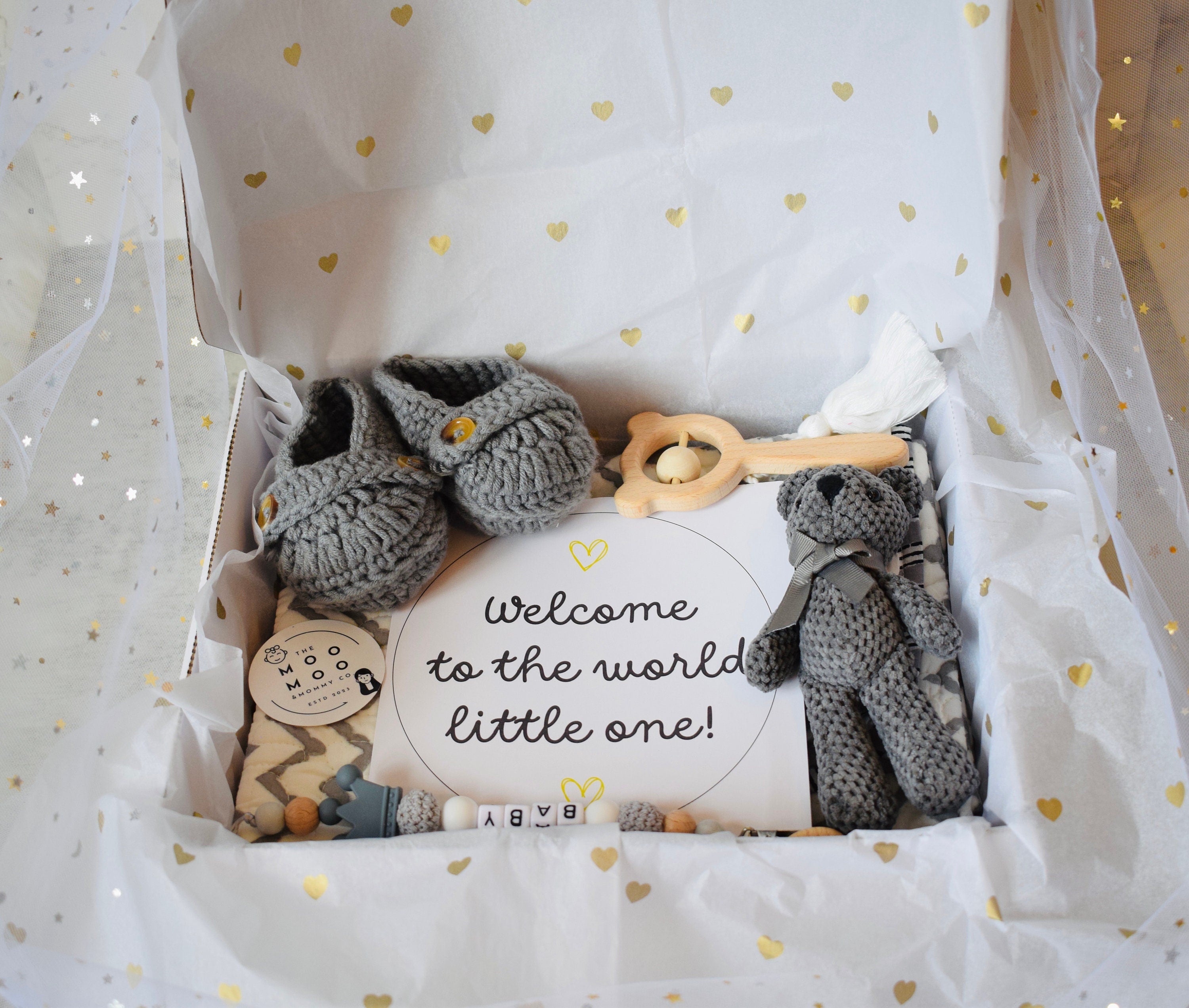 New Baby Gift Box Congratulations Diaper Changing Mat Useful Gift Box for Newmom Baby Gift Box Gender Neutral Baby Gift Box Baby Shower Gift