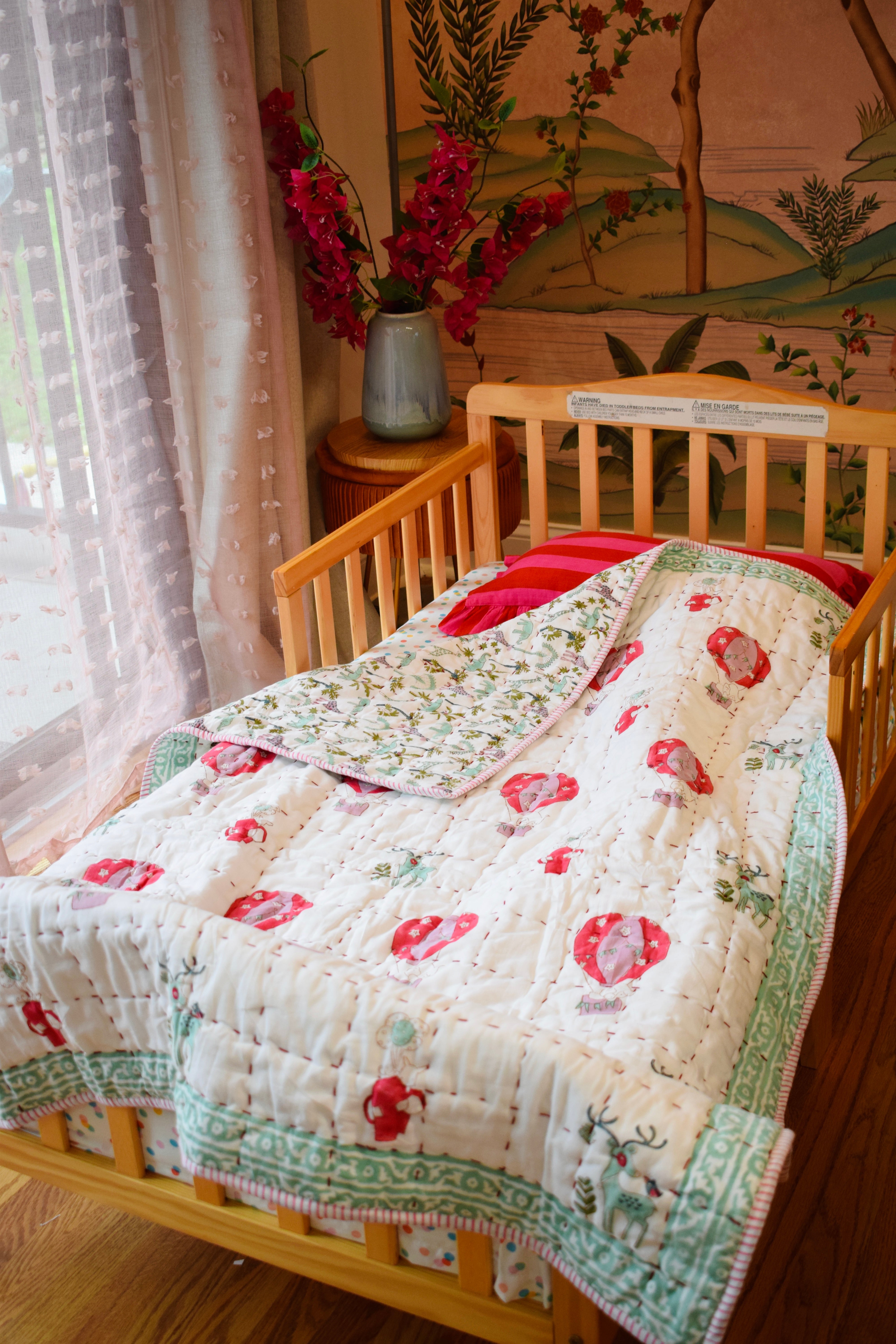 Hot Air Balloon Kids Blanket Reversible.
