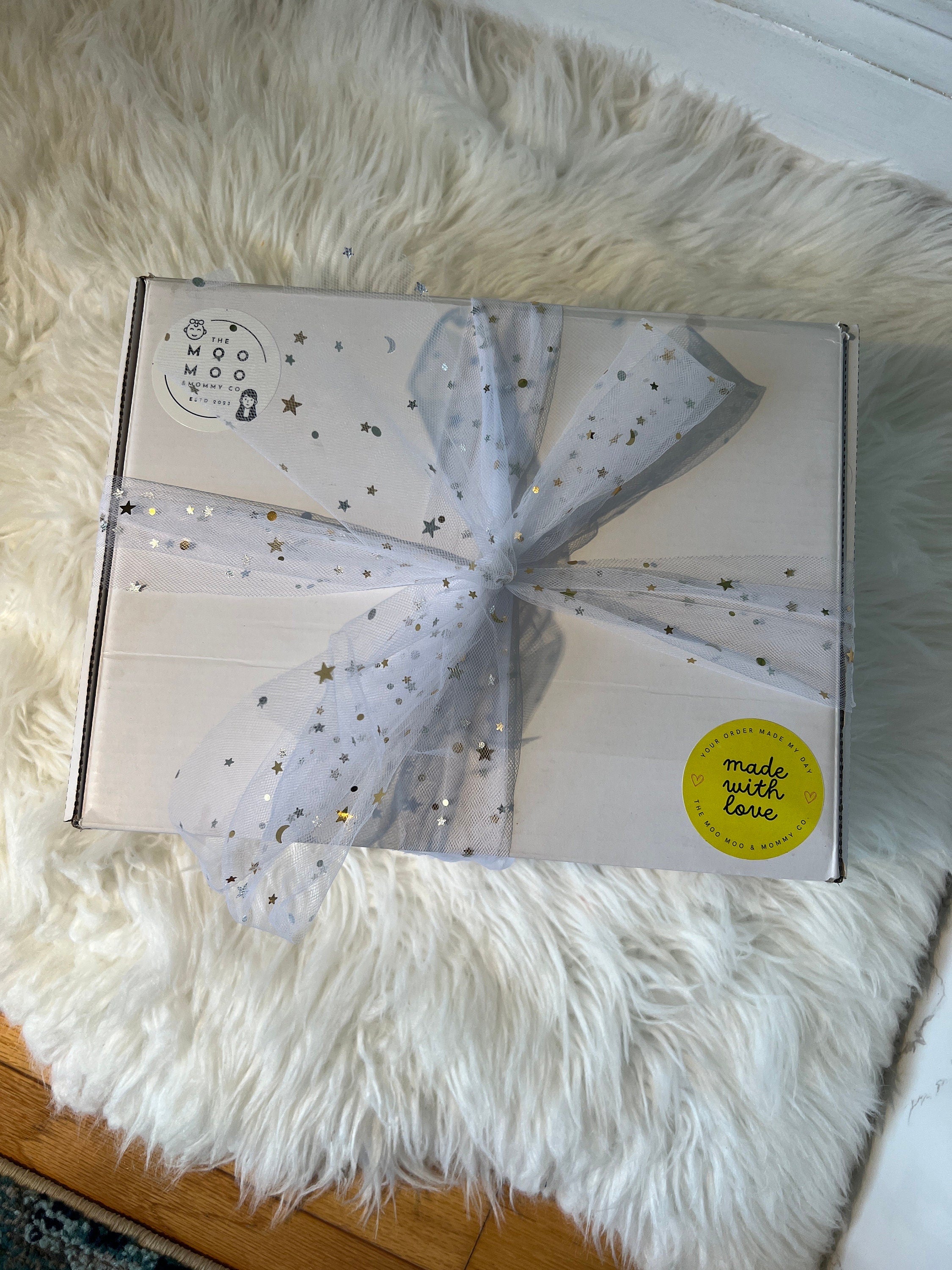 Newborn and Mom Gift Box  Baby Girl Gift  Mom Gifts  Block Printed Handmade Gift