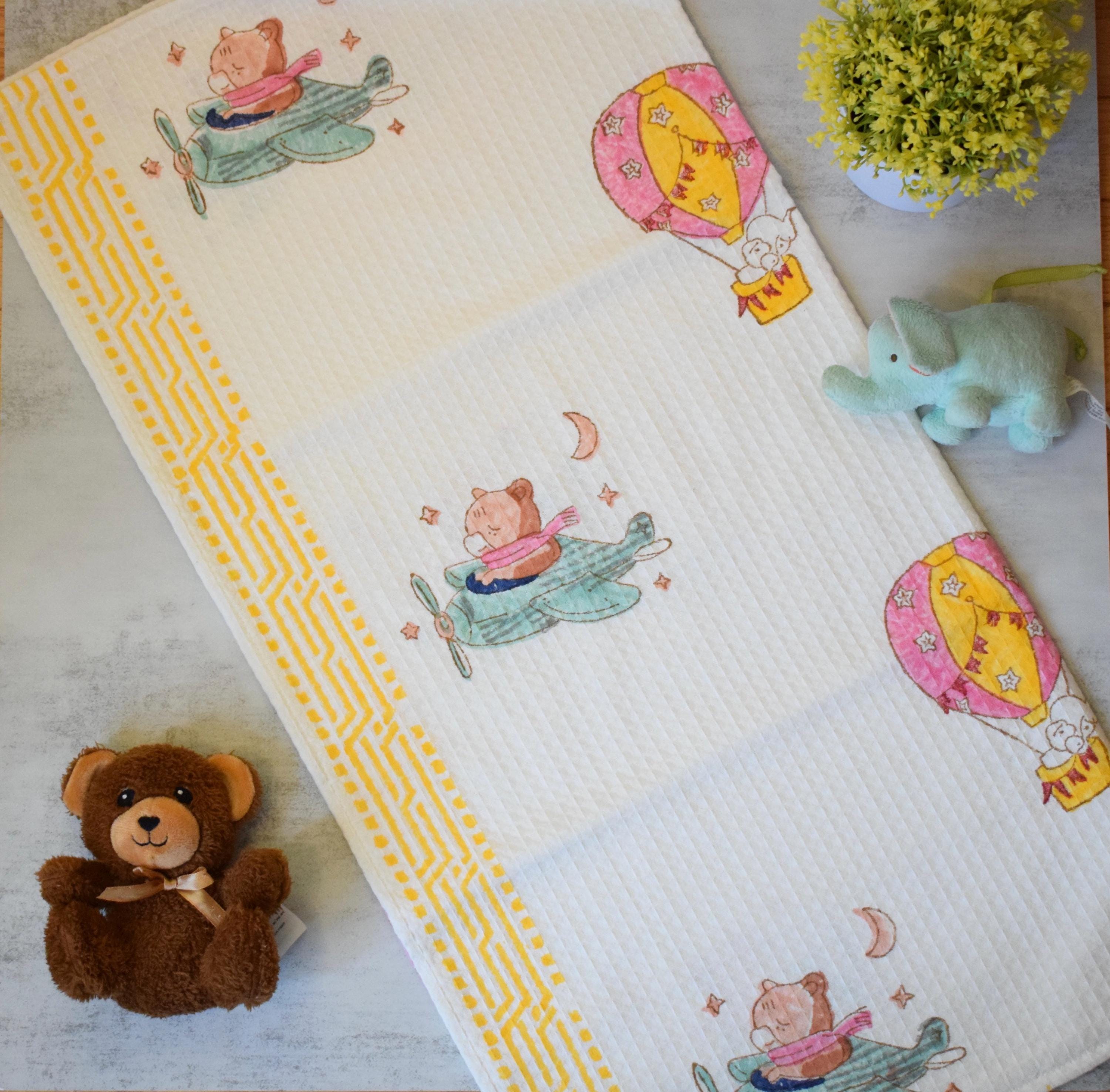 Kids Party Favors Toddler Towels Waterplay Quick Dry Beach Turkish Waffle Hand Block Print Machine Washable Kids Birthday Gift Animal Print