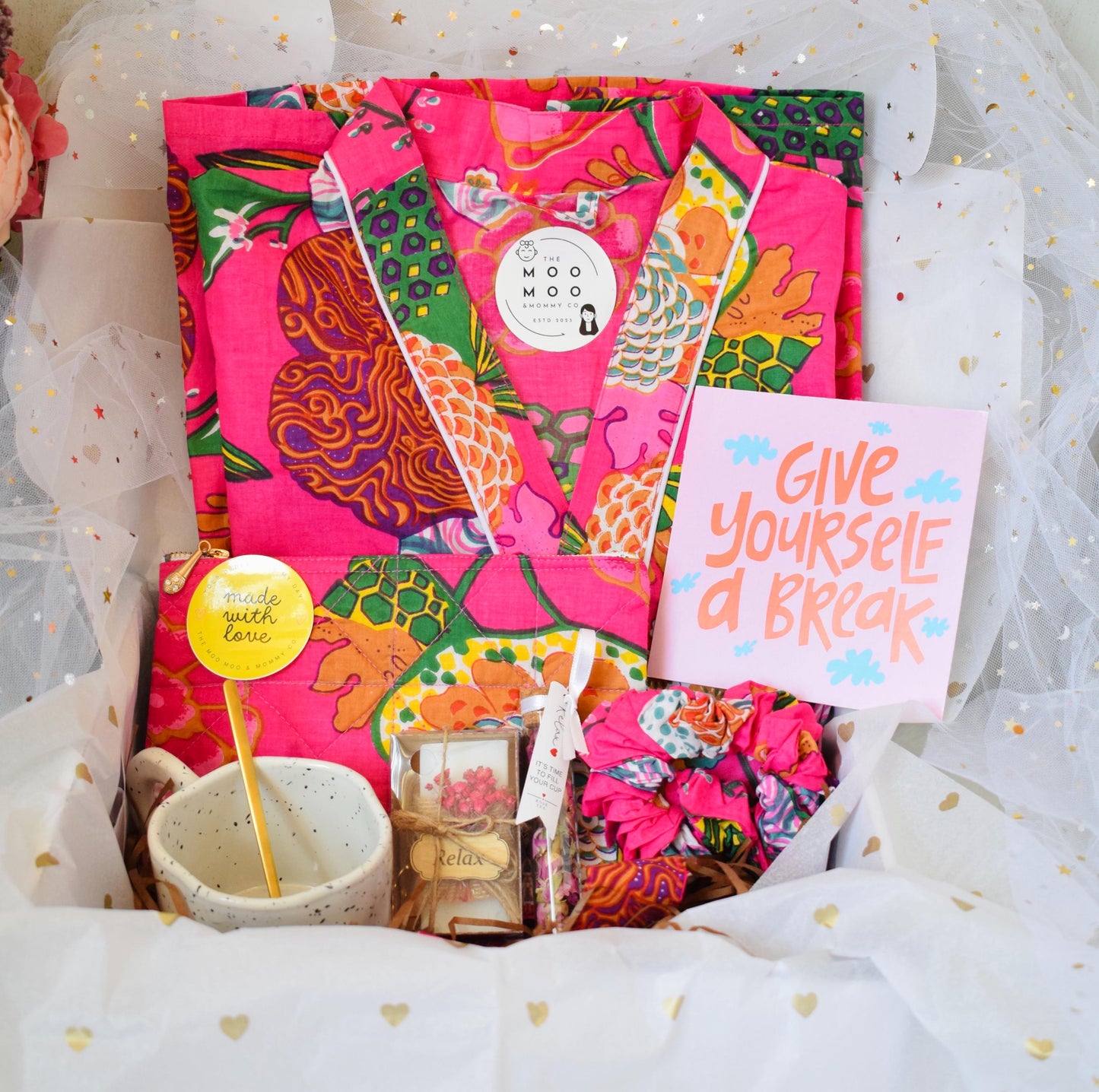 Beach Cover Up | Printed Kimono Robe | Spa Kit for her | Cotton Kimono | Unique Gift Box for Her Block Print Housecoat Summer Kimono Dress