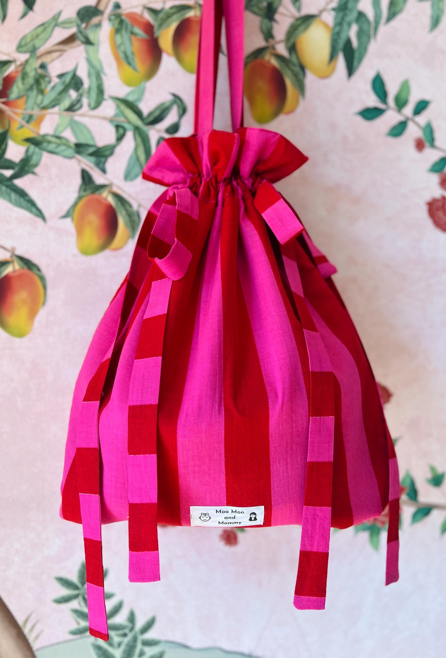 Handmade Tote Bag Printed Cotton Bag with Bows Block Printed Bag Cotton bag Beach Bag Yoga Bag Gift for Girls grocery bag day bag cute tote