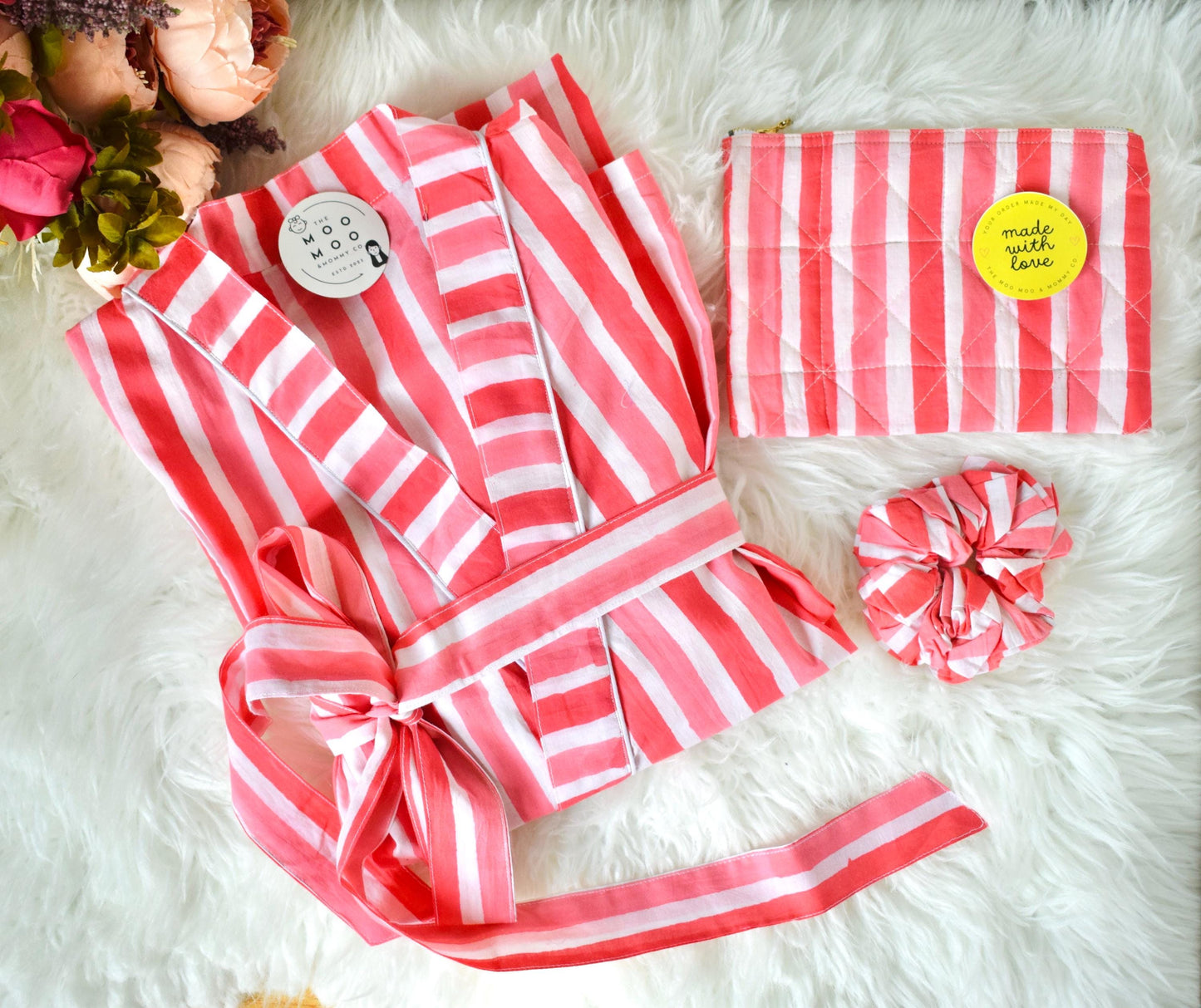 Beach Cover Up | Printed Kimono Robe | Spa Kit for her | Cotton Kimono | Unique Gift Box for Her Block Print Housecoat Summer Kimono Dress