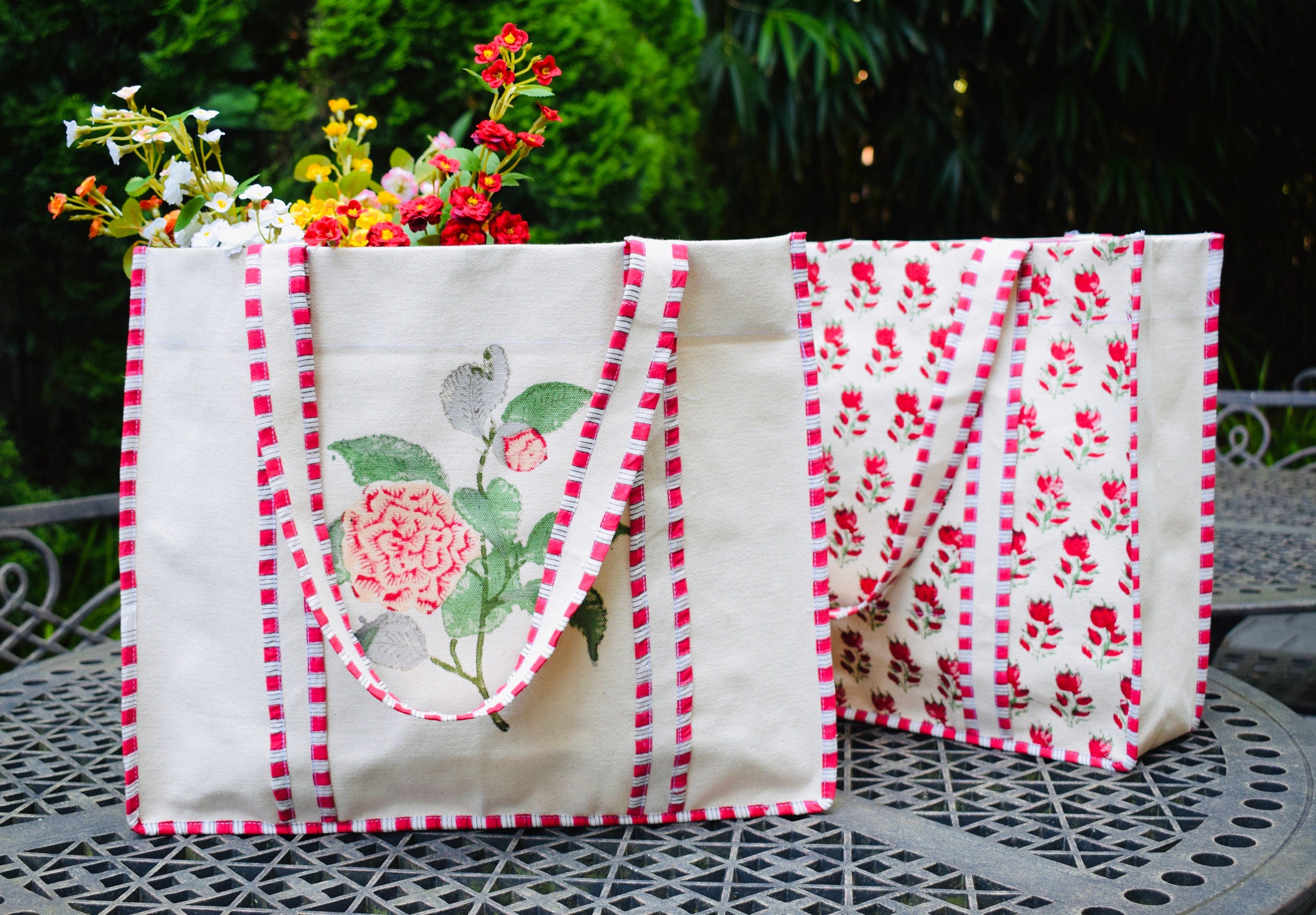 Tote Bag  Block Print Bag  Yoga Bag  Cotton Tote Bag  Beach Bag  Birthday Gift for her  Bachelorette Gift Bag