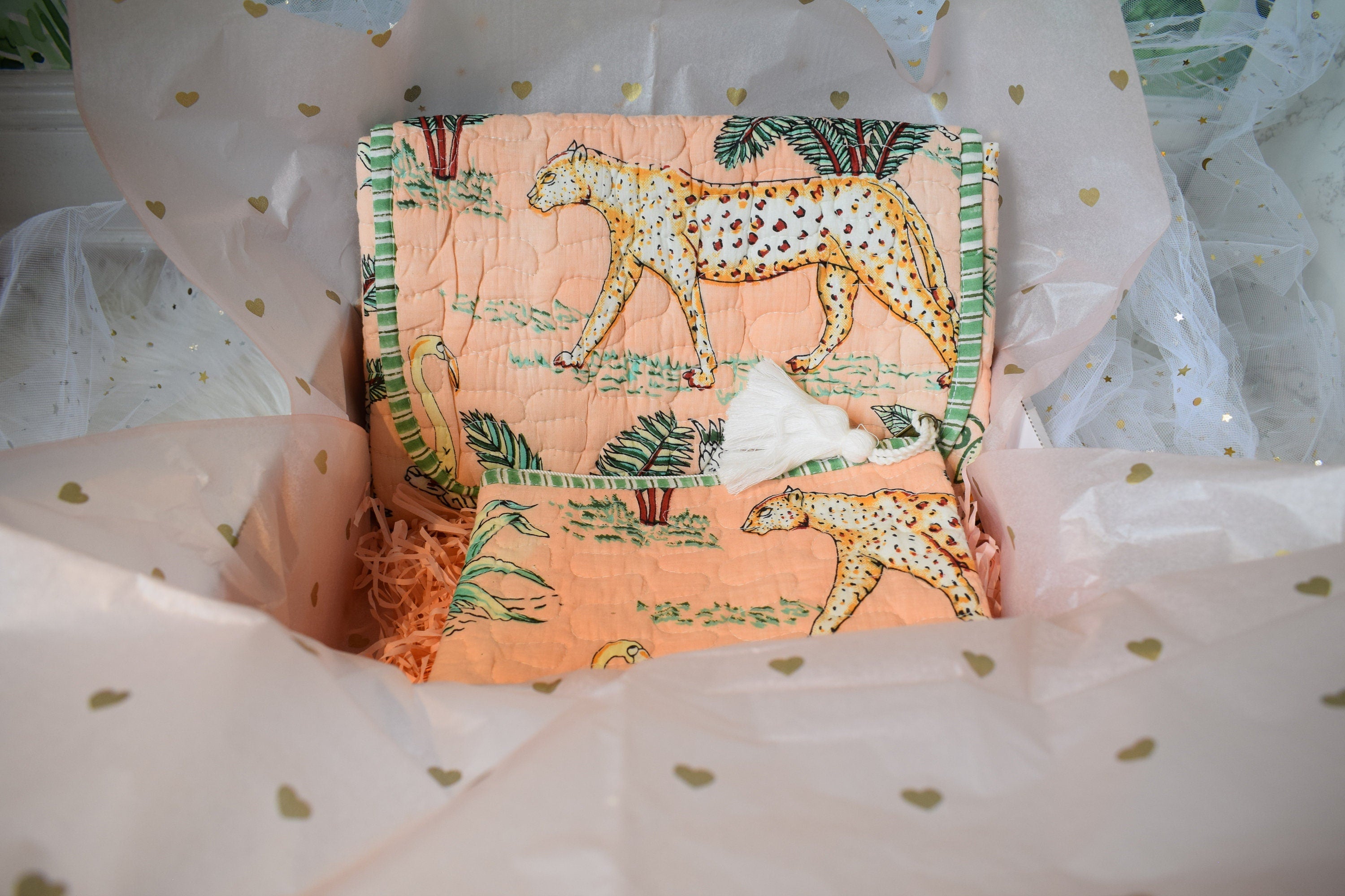 Newborn and Mom Gift Box  Baby Girl Gift  Mom Gifts  Block Printed Handmade Gift