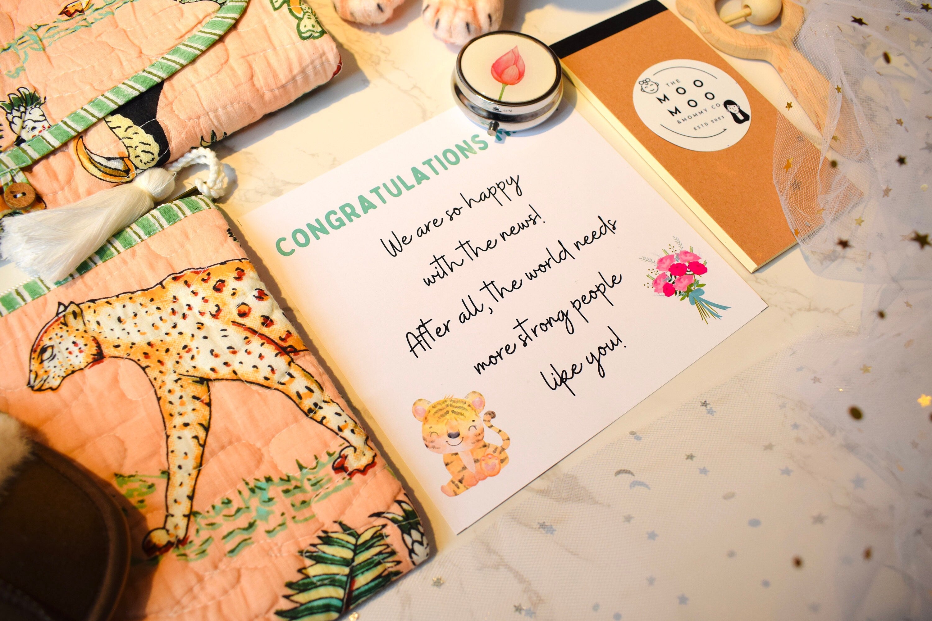 Newborn and Mom Gift Box  Baby Girl Gift  Mom Gifts  Block Printed Handmade Gift