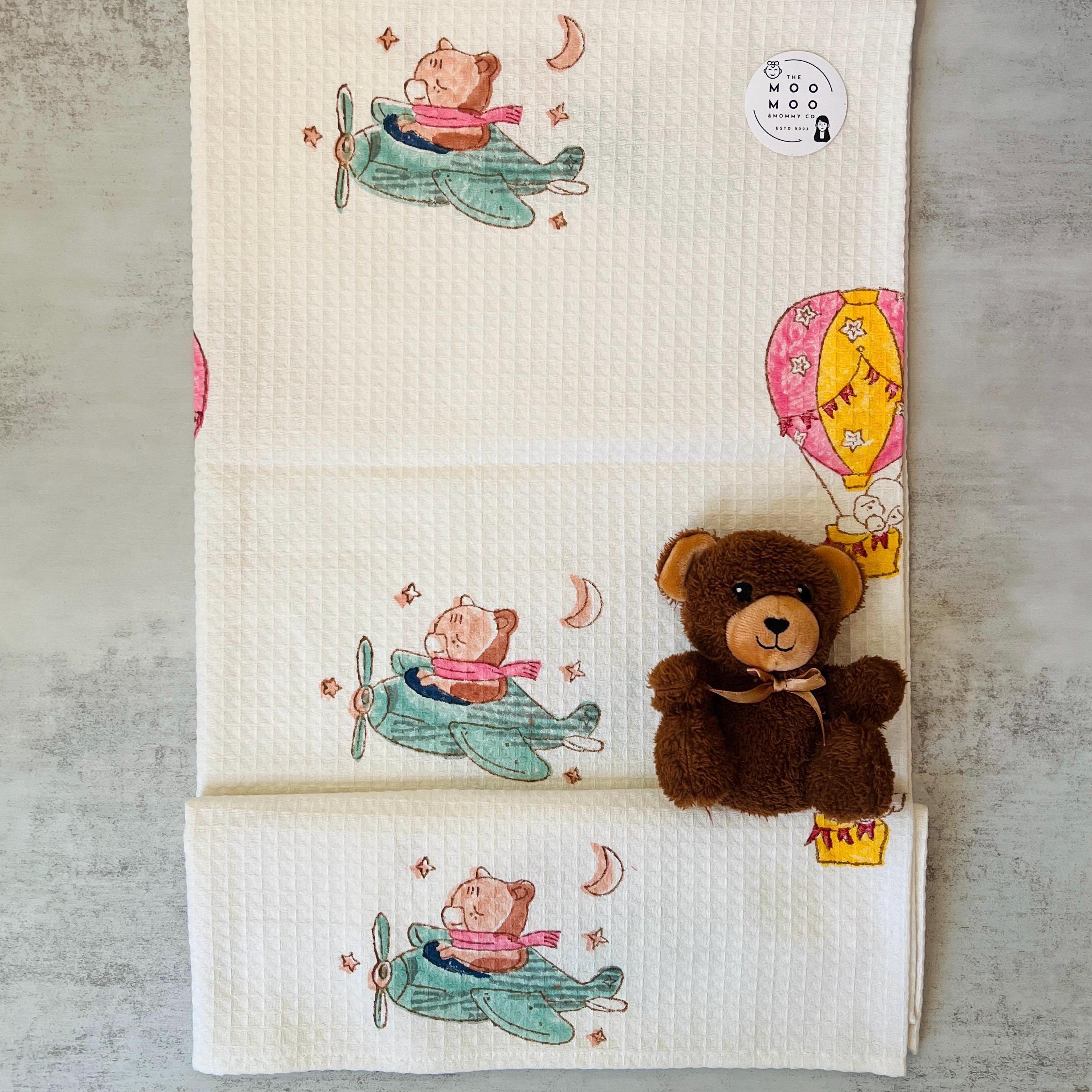 Kids Party Favors Toddler Towels Waterplay Quick Dry Beach Turkish Waffle Hand Block Print Machine Washable Kids Birthday Gift Animal Print