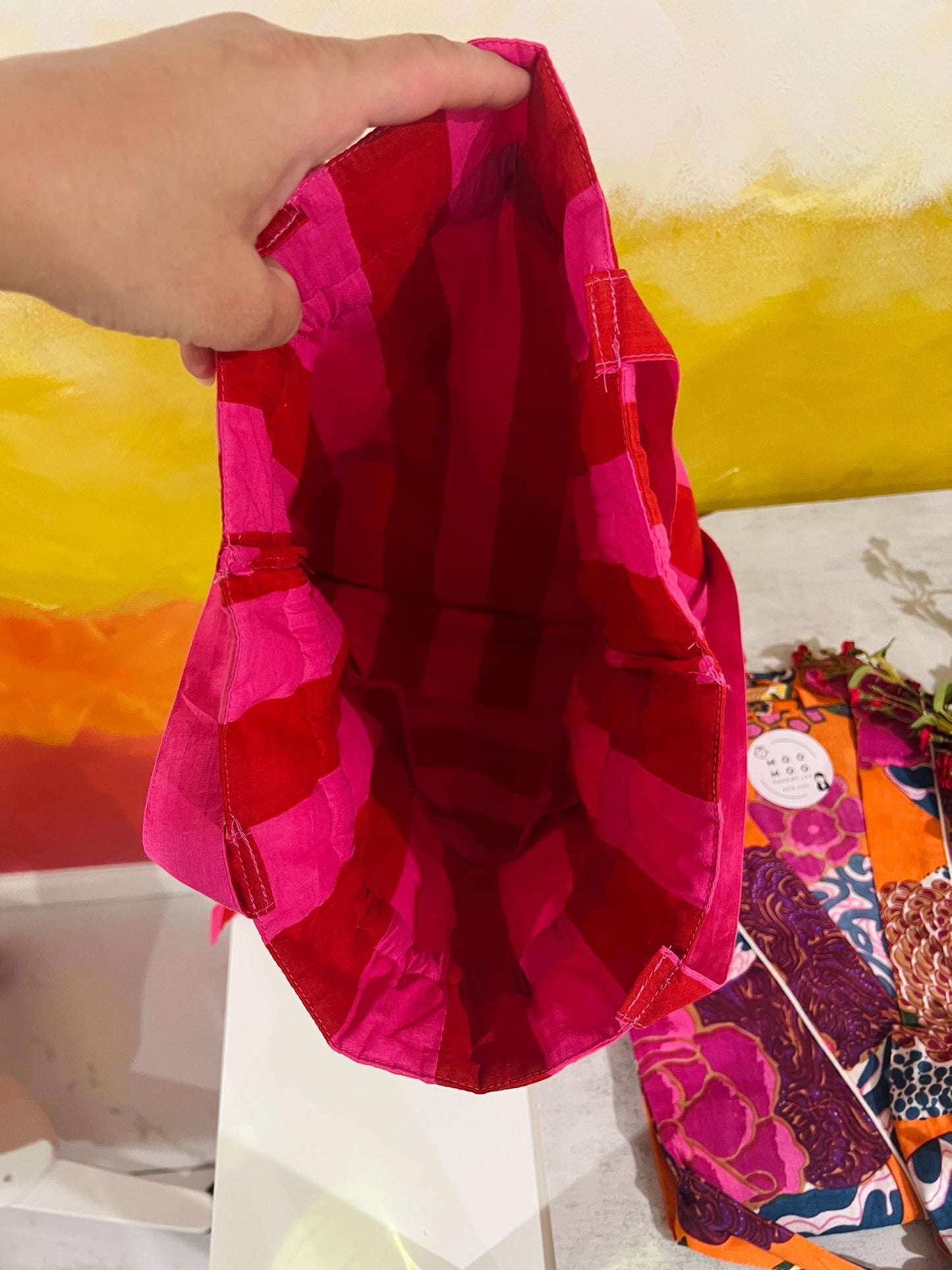 Handmade Tote Bag Printed Cotton Bag with Bows Block Printed Bag Cotton bag Beach Bag Yoga Bag Gift for Girls grocery bag day bag cute tote