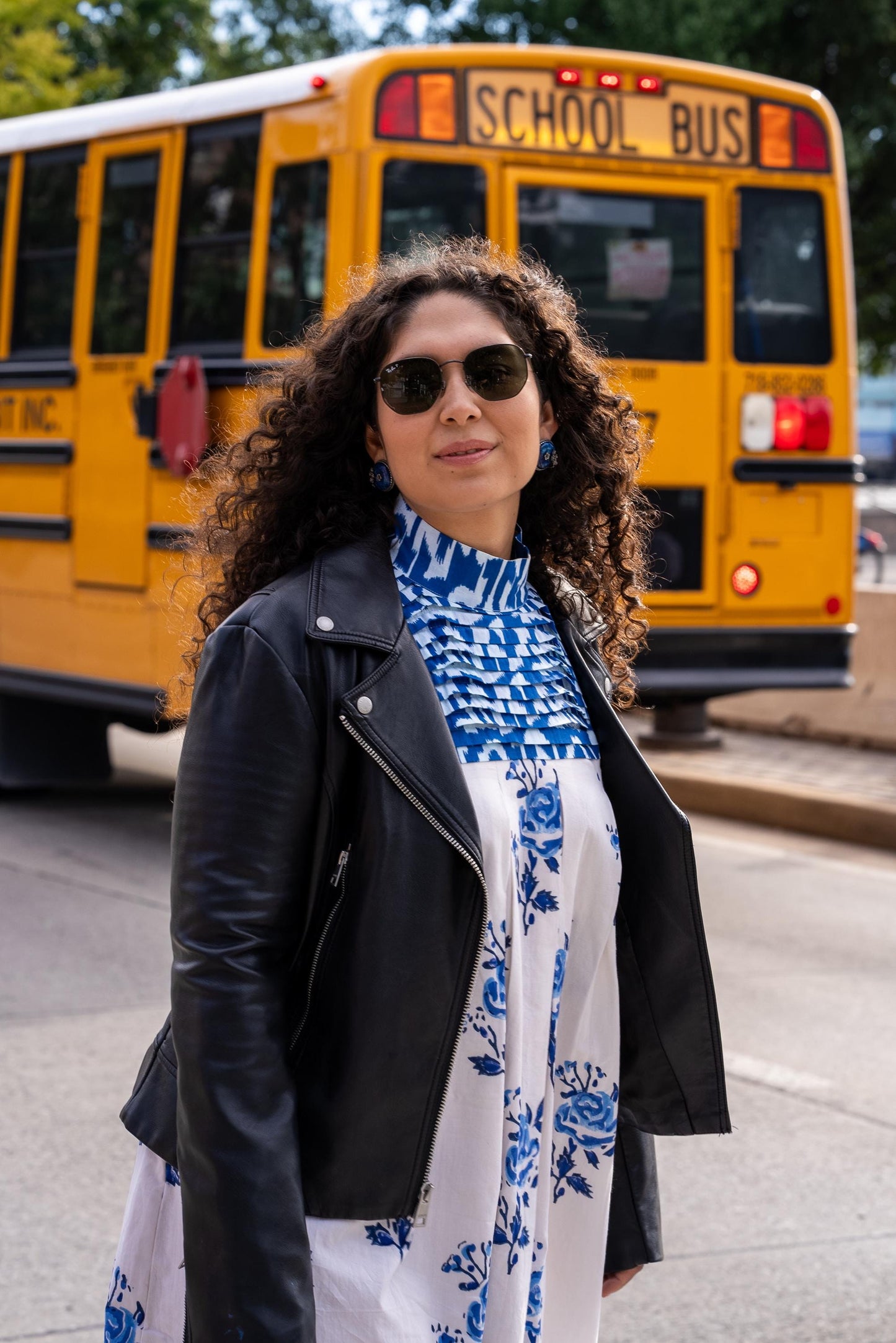 Midi Dress Blue Floral Dress Indian Cotton Dress Pleated Casual Dress Tunic Comfortable Vacation Wear Long Puff Sleeves Women Summer Dress