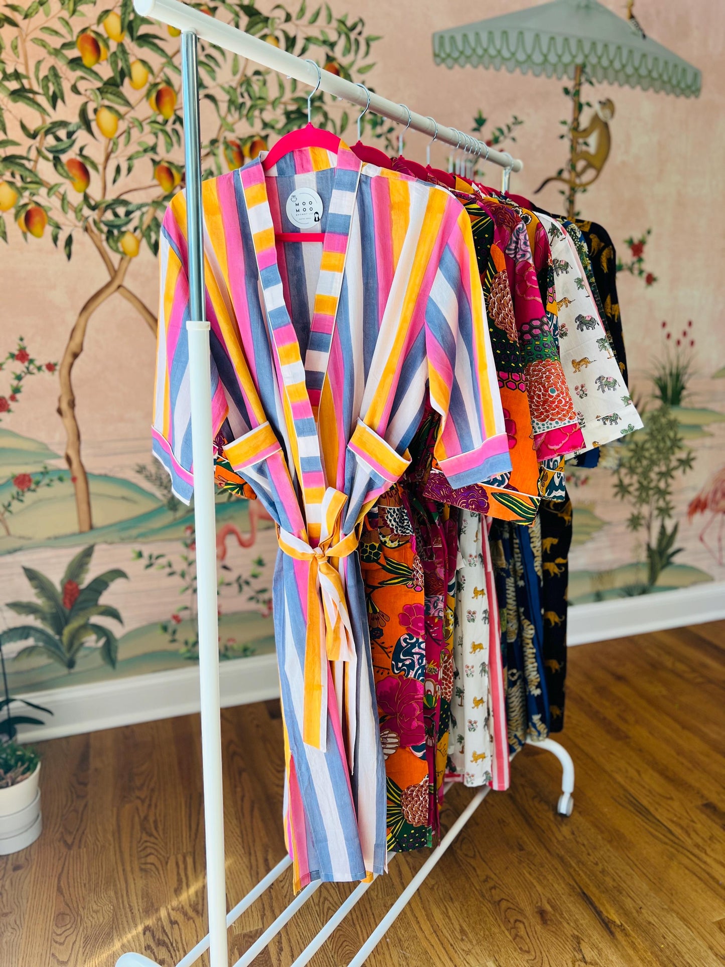 Beach Cover Up | Printed Kimono Robe | Spa Kit for her | Cotton Kimono | Unique Gift Box for Her Block Print Housecoat Summer Kimono Dress