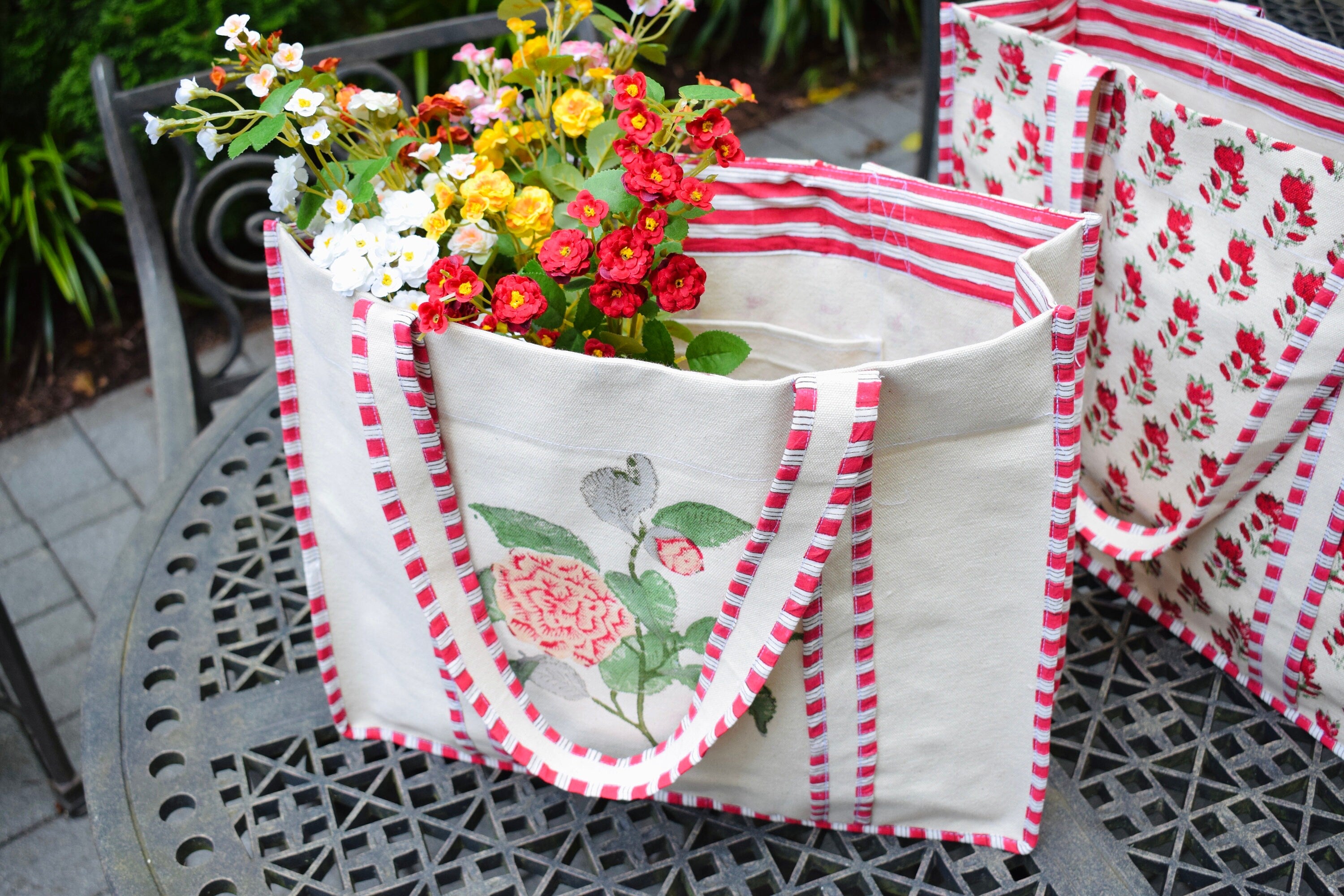 Tote Bag  Block Print Bag  Yoga Bag  Cotton Tote Bag  Beach Bag  Birthday Gift for her  Bachelorette Gift Bag