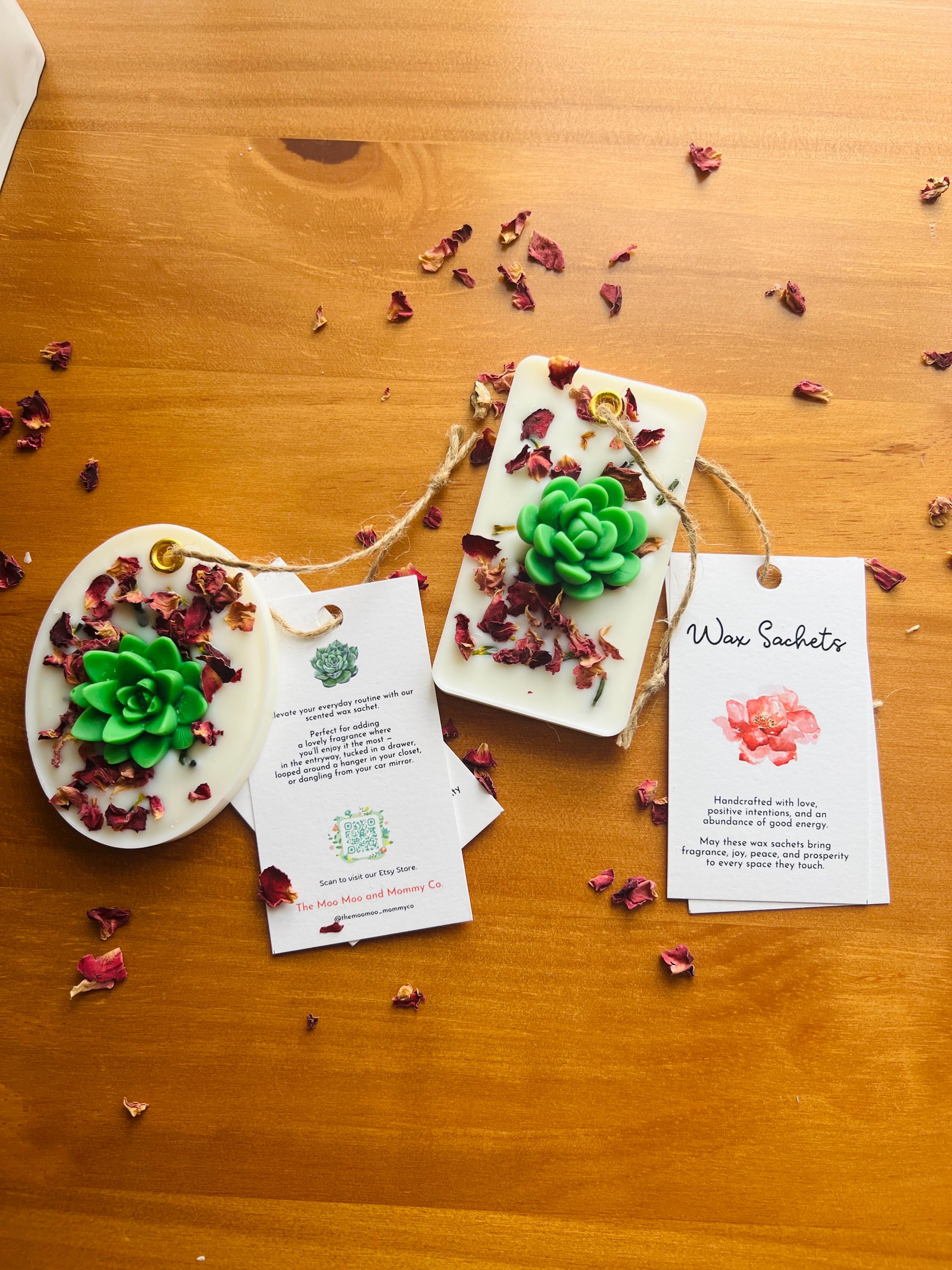 Wax Sachets Scented | Room Freshner for Closets | Car Freshner | Party Favors | Return Gifts | Bridemaid Gifts Handmade Soy Wax Tablets