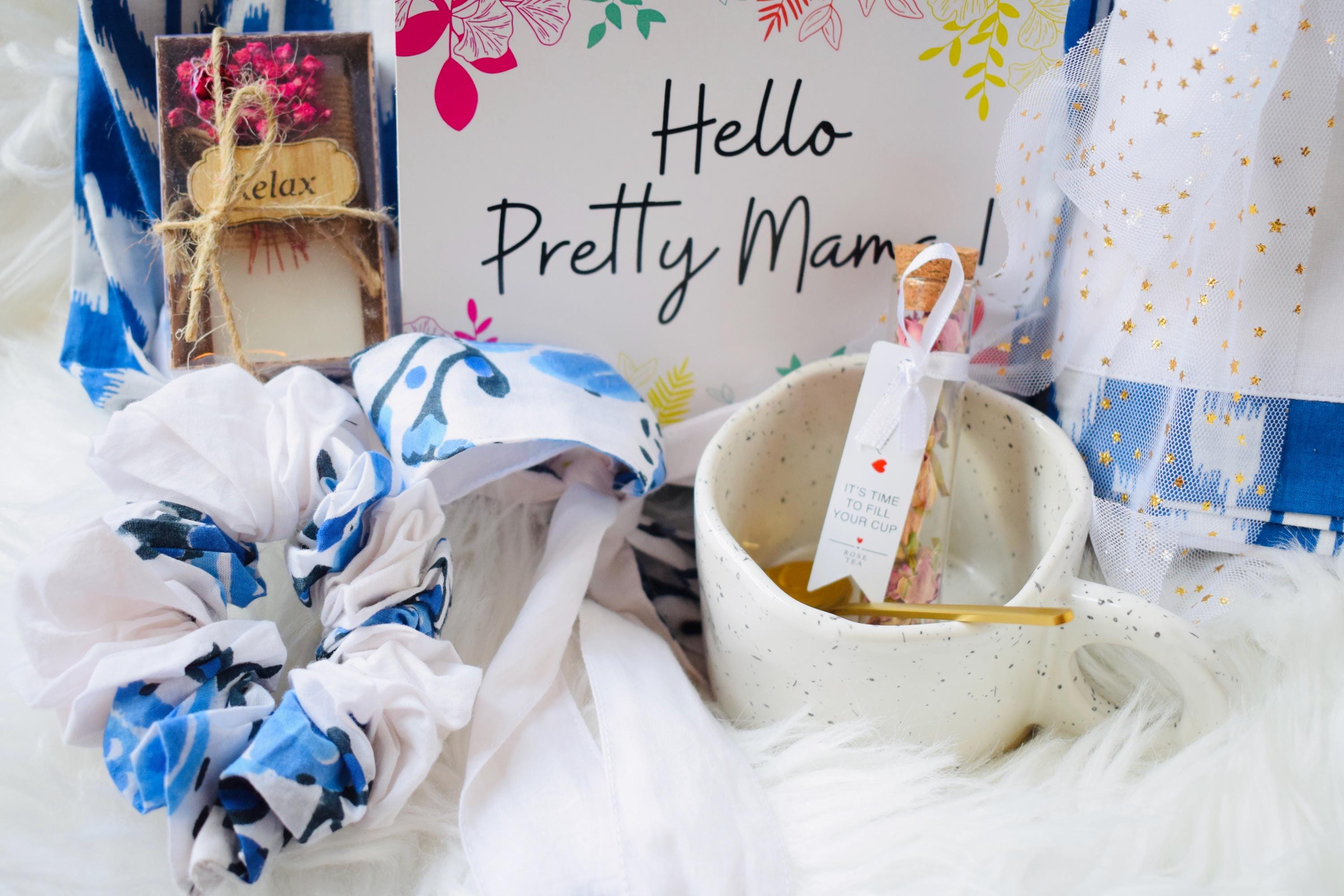 Expecting Mom Gift | Baby Gift Basket | First Time Mom Gift | Baby Shower Box New Born Swaddle Blanket & Women Kimono Robe | Push Present