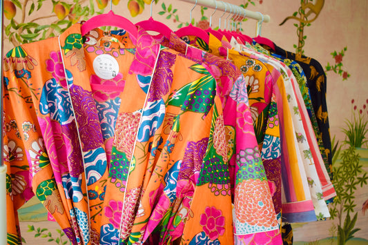 Beach Cover Up | Printed Kimono Robe | Spa Kit for her | Cotton Kimono | Unique Gift Box for Her Block Print Housecoat Summer Kimono Dress